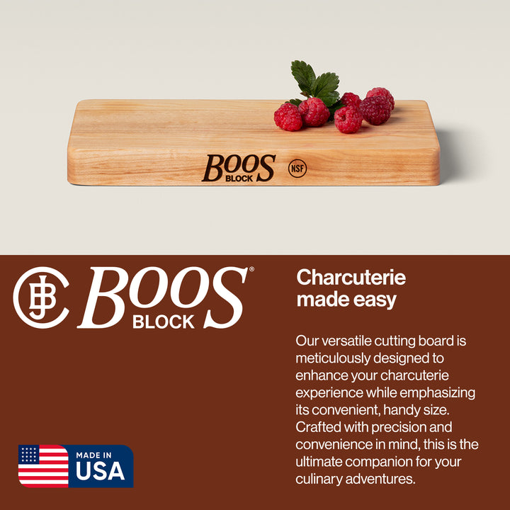 John Boos Chop N Slice Small Maple Wood Edge Grain Cutting Board, 10" x 5" x 1"