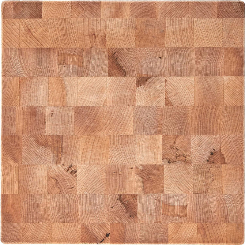 John Boos Medium Maple Wood End Grain Cutting Board for Kitchen, 15" x 15" x 3"