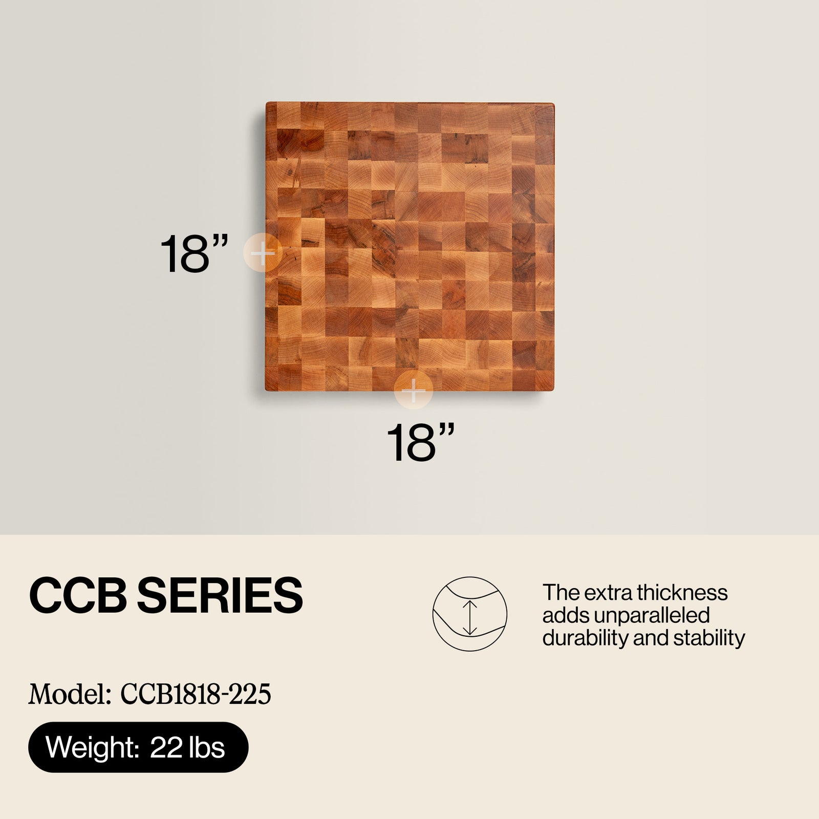 John Boos Maple Wood End Grain Cutting Board for Kitchen 18"x18"x2.25"(Open Box) - VMInnovations