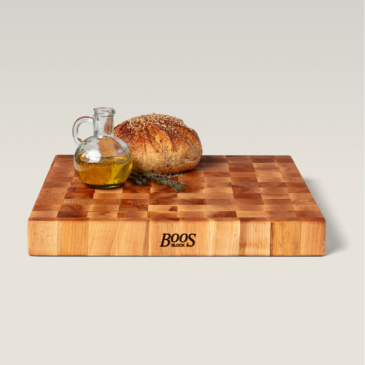 John Boos Maple Wood End Grain Cutting Board for Kitchen 18"x18"x2.25"(Open Box) - VMInnovations