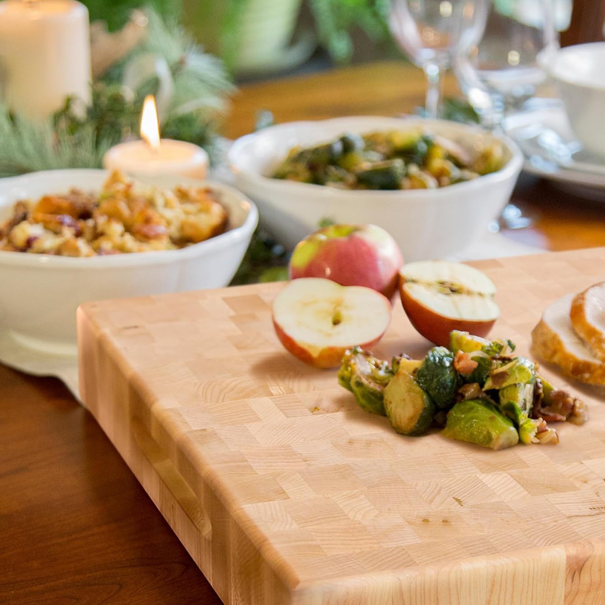 John Boos Maple Wood End Grain Cutting Board for Kitchen 18"x18"x2.25"(Open Box) - VMInnovations