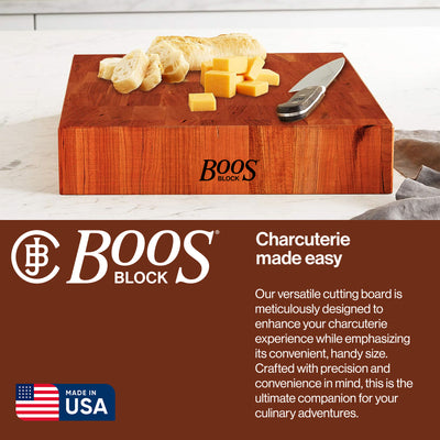 John Boos Small Cherry Wood End Grain Cutting Board, 14" x 14" x 3" (Used) - VMInnovations