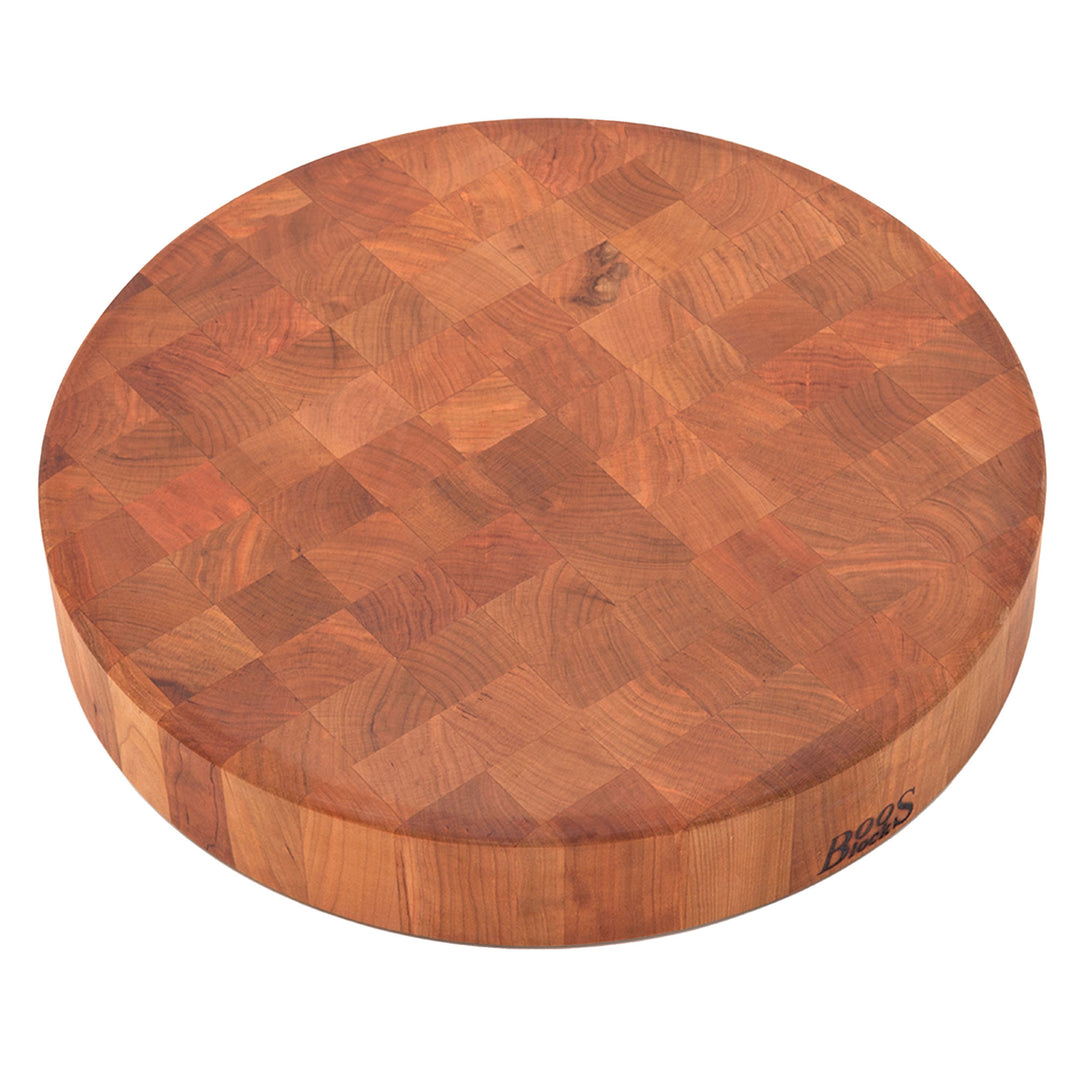 John Boos Cherry Wood End Grain Round Cutting Board, 18" x 18" x 3" (Open Box)