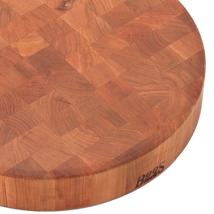 John Boos Cherry Wood End Grain Round Cutting Board, 18" x 18" x 3" (Open Box)