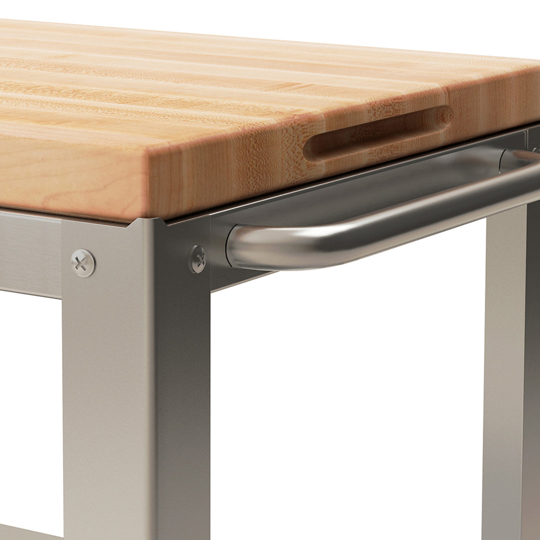 John Boos Cucina Culinarte Kitchen Cart with Removable Maple Wood Cutting Board