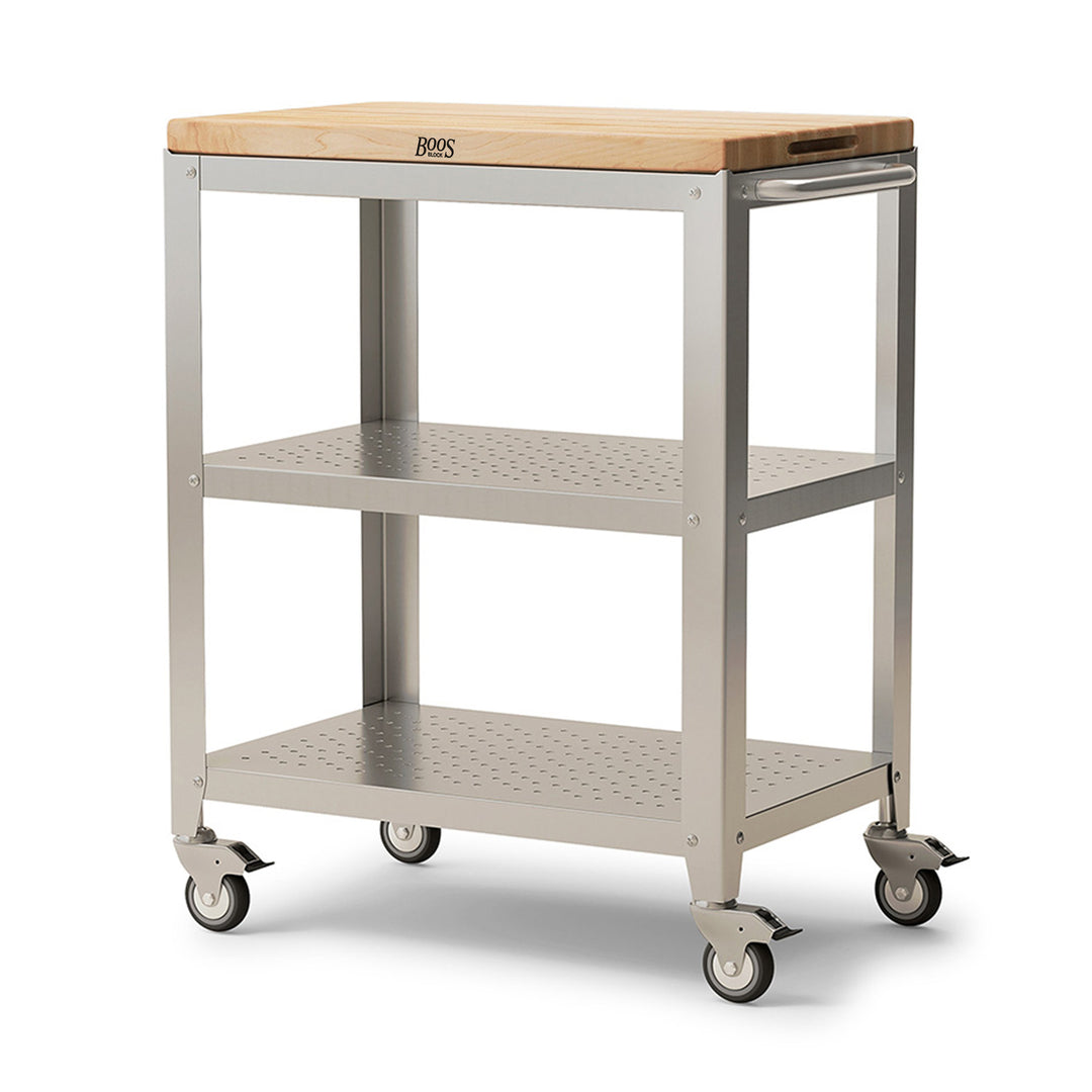 John Boos Cucina Culinarte Kitchen Cart with Removable Maple Wood Cutting Board