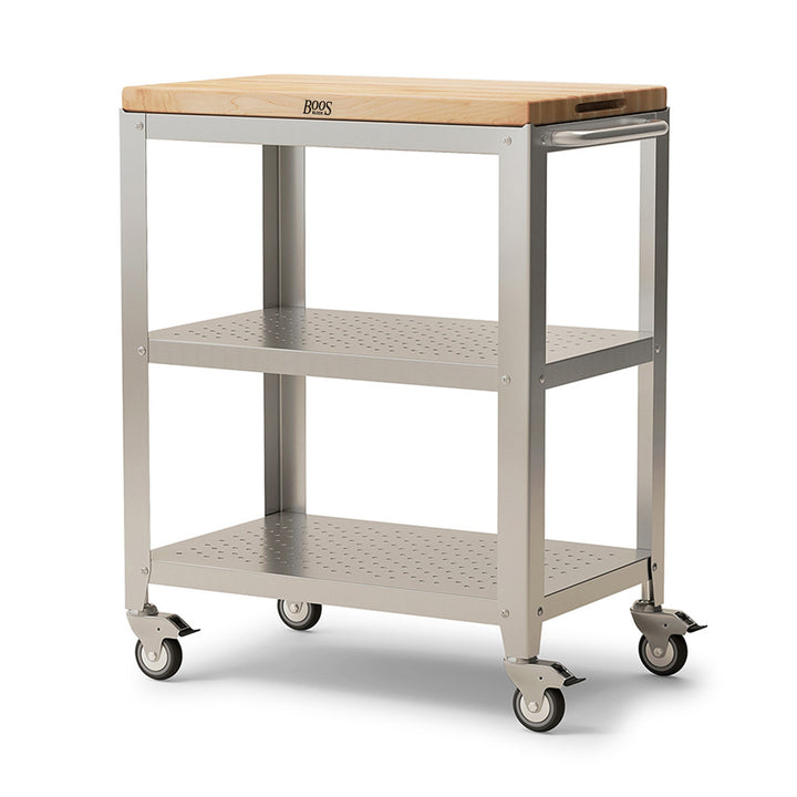 John Boos Cucina Culinarte Kitchen Cart with Removable Maple Wood Cutting Board