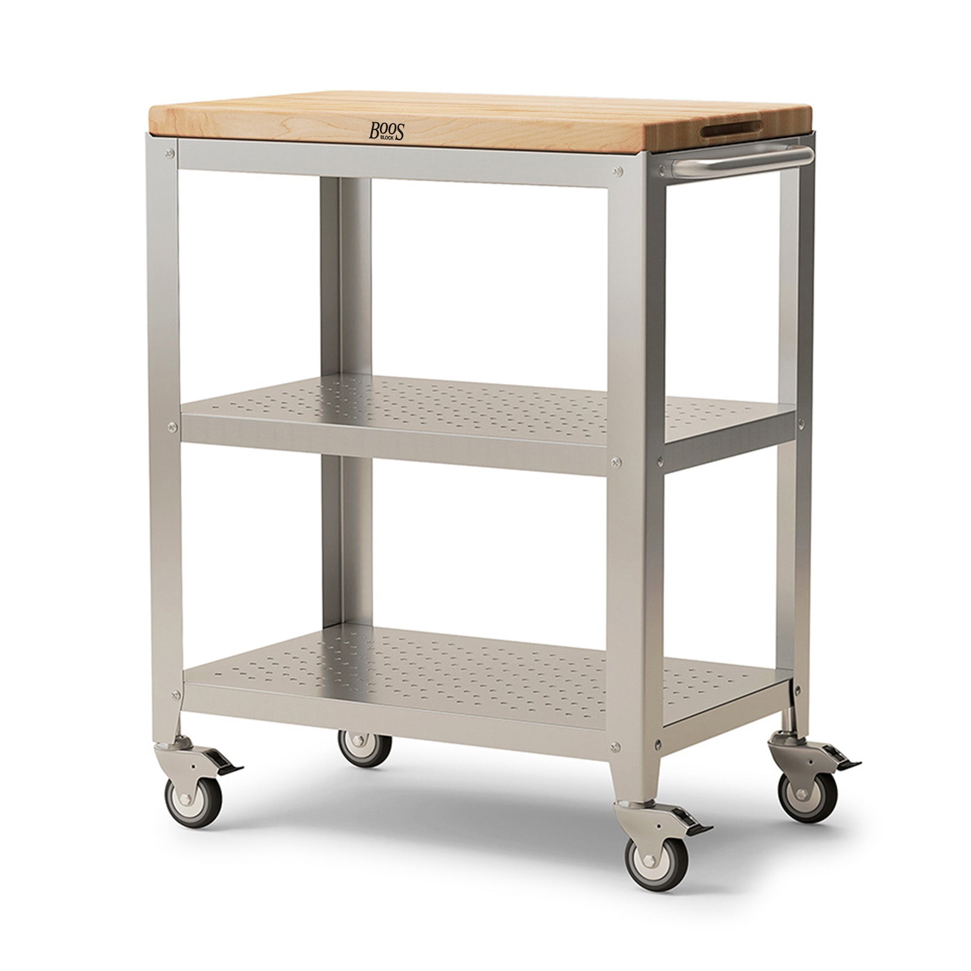 John Boos Cucina Culinarte Kitchen Cart with Removable Maple Wood Cutting Board