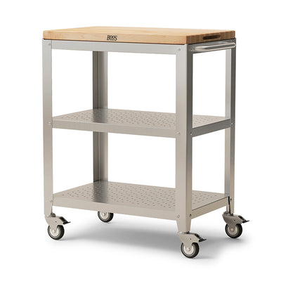 John Boos Cucina Culinarte Kitchen Cart with Removable Maple Wood Cutting Board