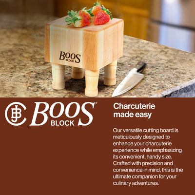 John Boos Maple Wood End Grain Cutting Board for Kitchen 6” x 6” x 4” (Open Box) - VMInnovations