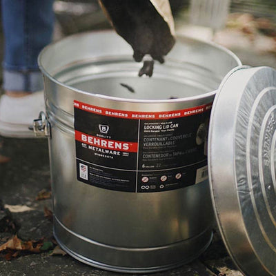 Behrens 6 Gallon Galvanized Steel Storage Can with Locking Lid and Wire Handle - VMInnovations