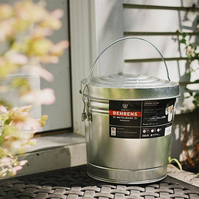 Behrens 6 Gallon Galvanized Steel Storage Can with Locking Lid and Wire Handle