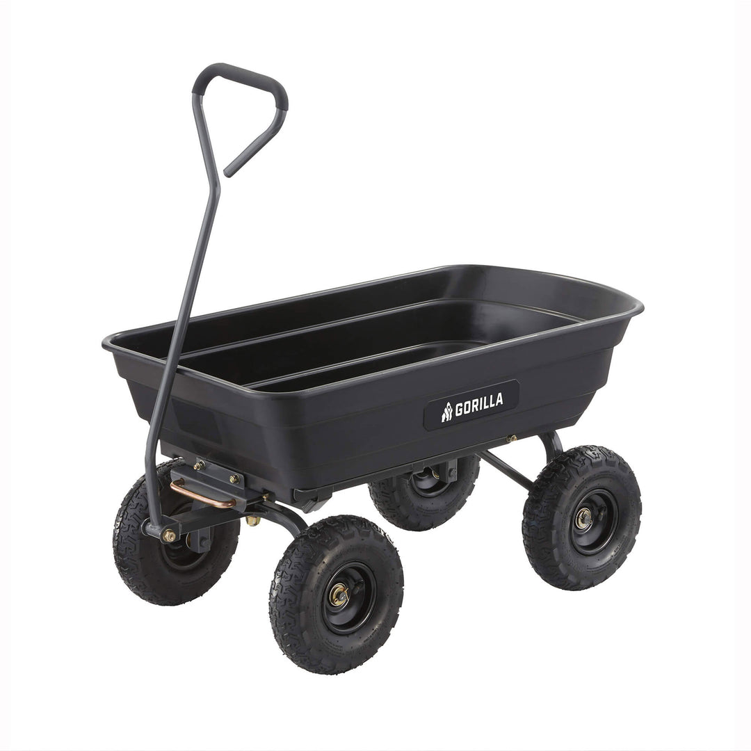 Gorilla Carts 600lbs Poly Garden Yard Rolling Haul Utility Dump Cart (Open Box)