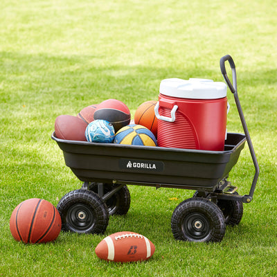 Gorilla Carts Poly Dump Cart Camping Beach Wagon, 600 Pound Capacity (Used) - VMInnovations