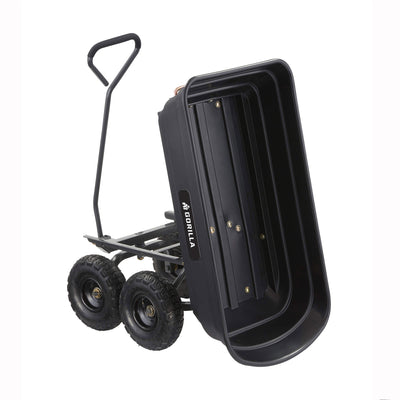 Gorilla Carts 600lbs Poly Garden Yard Rolling Haul Utility Dump Cart (Open Box) - VMInnovations