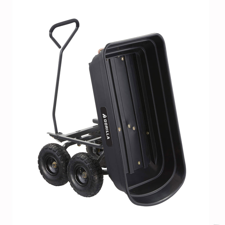 Gorilla Carts 600lbs Poly Garden Yard Rolling Haul Utility Dump Cart (Open Box)