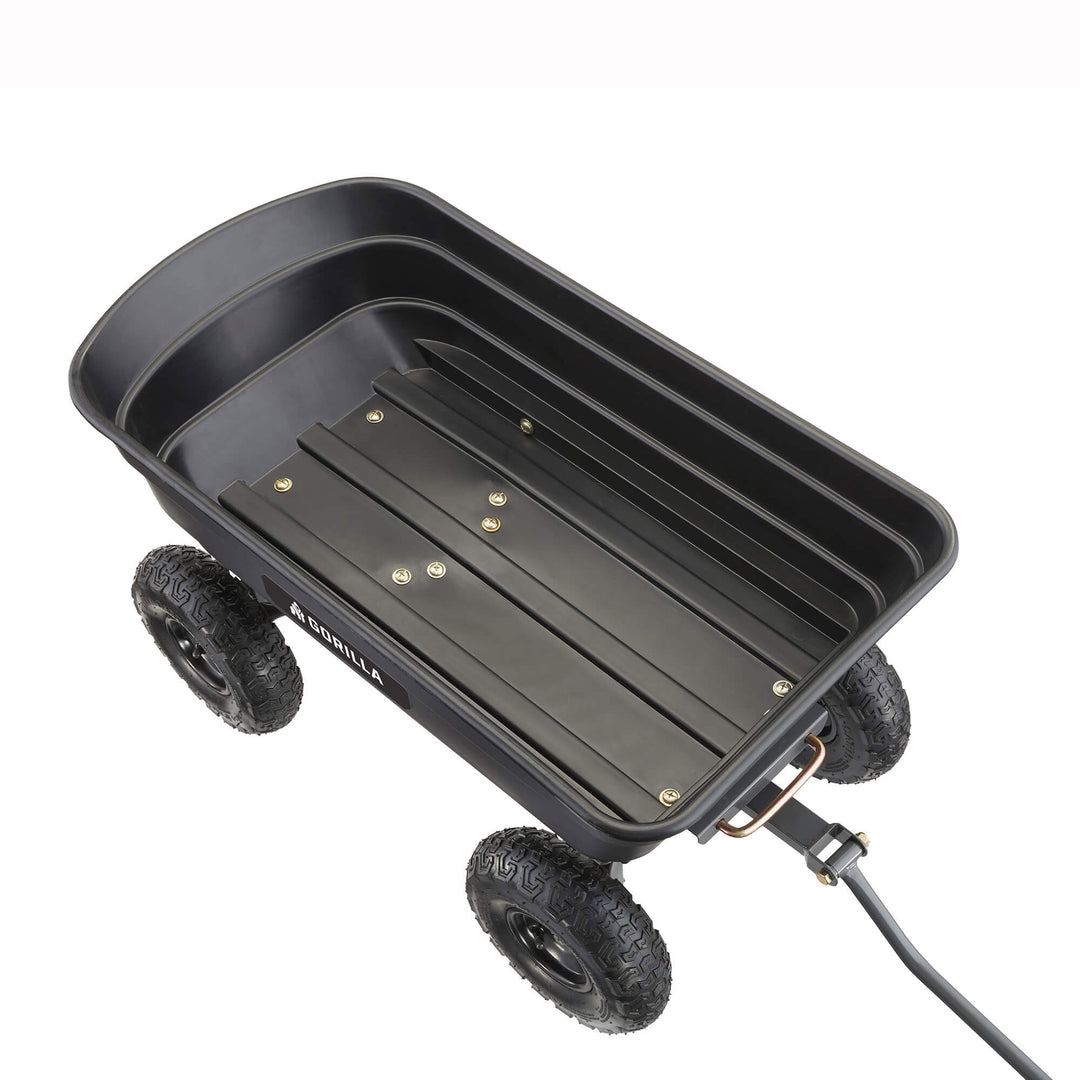 Gorilla Carts 600lbs Poly Garden Yard Rolling Haul Utility Dump Cart (Open Box)