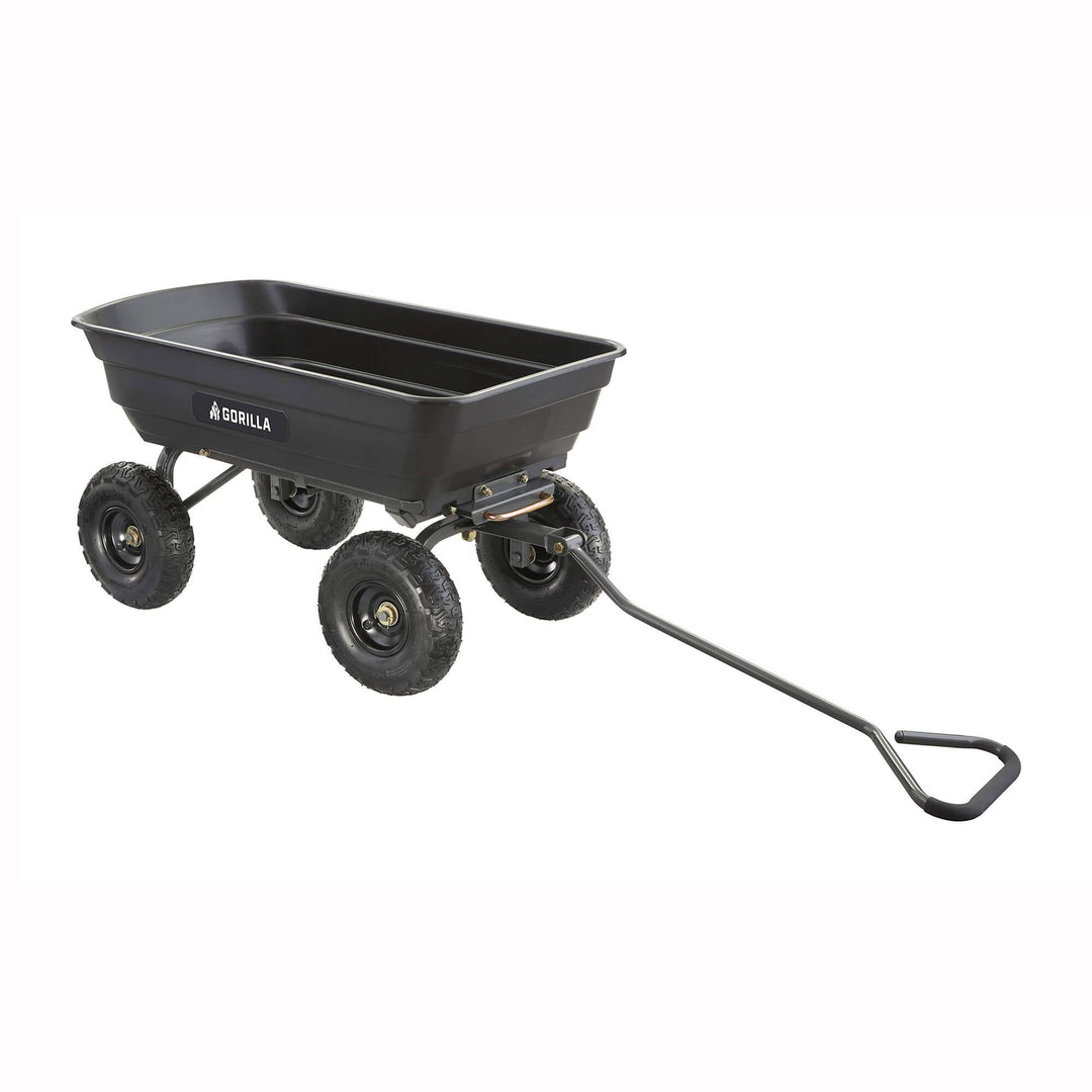 Gorilla Carts 600lbs Poly Garden Yard Rolling Haul Utility Dump Cart (Open Box)