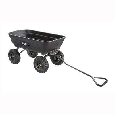 Gorilla Carts 600lbs Poly Garden Yard Rolling Haul Utility Dump Cart (Open Box) - VMInnovations