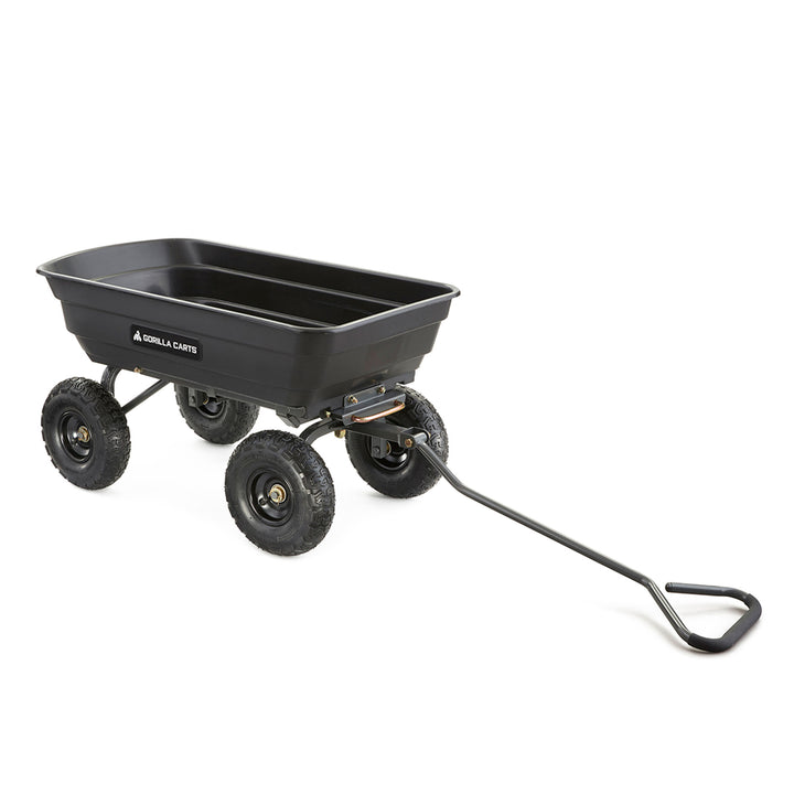 Gorilla Carts 600lbs Poly Garden Yard Rolling Haul Utility Dump Cart (Open Box)