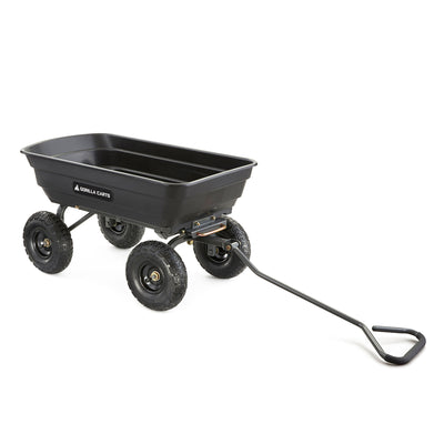 Gorilla Carts Poly Garden Dump Cart Camping Beach Wagon, 600 Pound Capacity