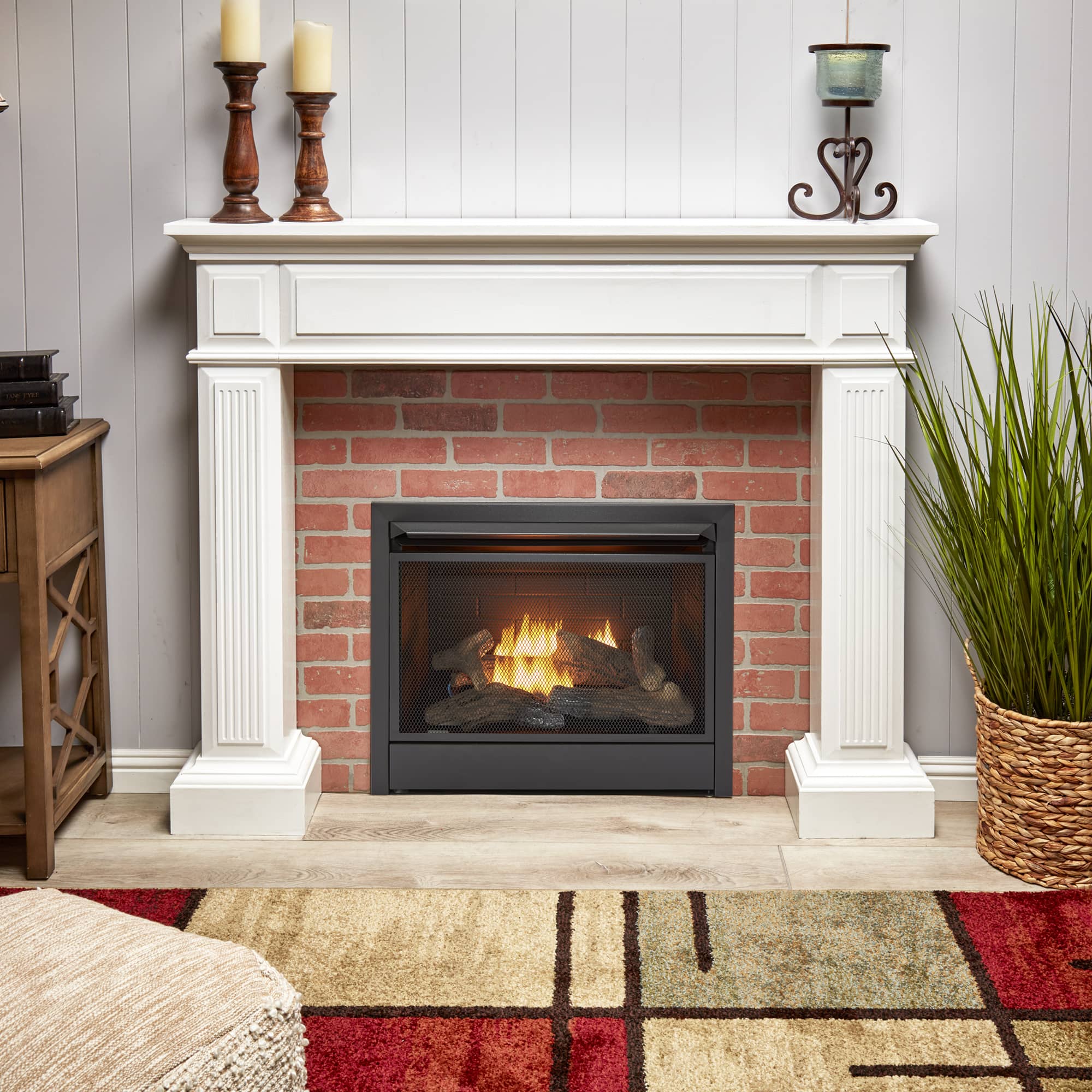 Duluth Forge 26,000 BTU Dual Fuel Ventless Gas Fireplace w/Remote (Open Box) - VMInnovations