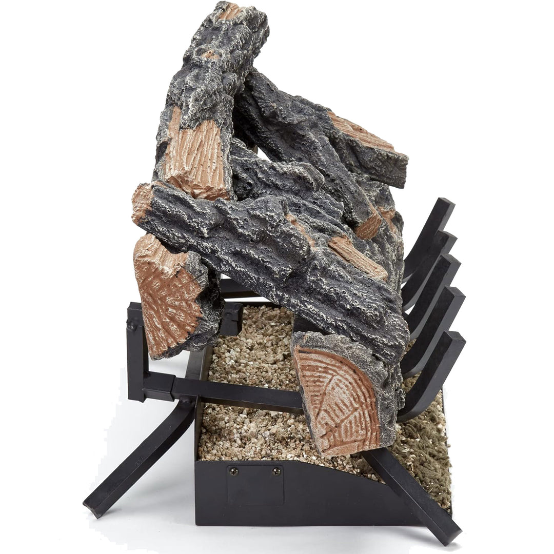 HearthSense 24 Inch Vented Natural Gas Log Set with Match Light, Mountain Oak - VMInnovations