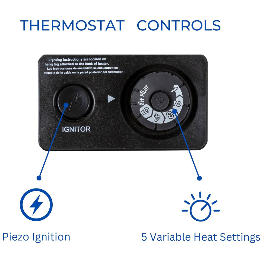 Bluegrass Living 30000BTU Propane Gas Ventless Space Heater with Blower and Feet - VMInnovations