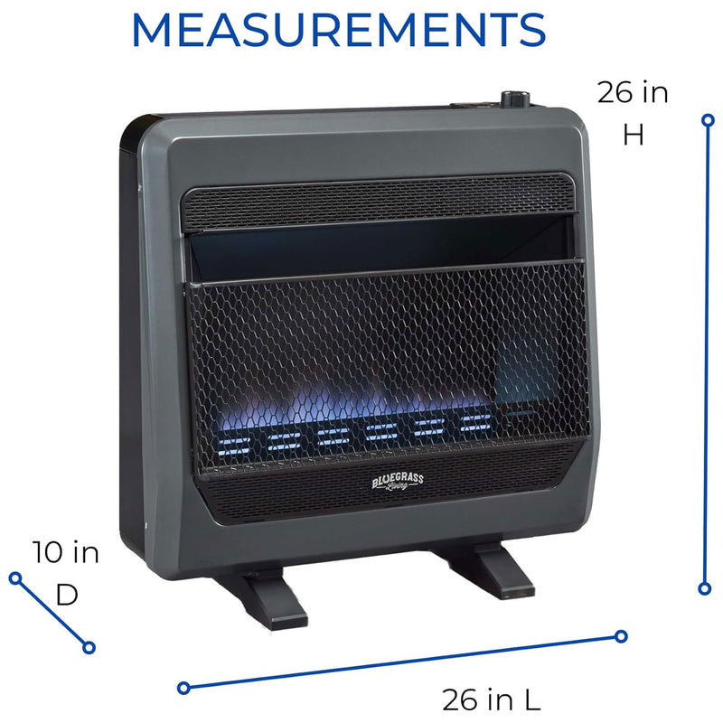 Bluegrass Living 30000BTU Propane Gas Ventless Space Heater w/Blower(For Parts)