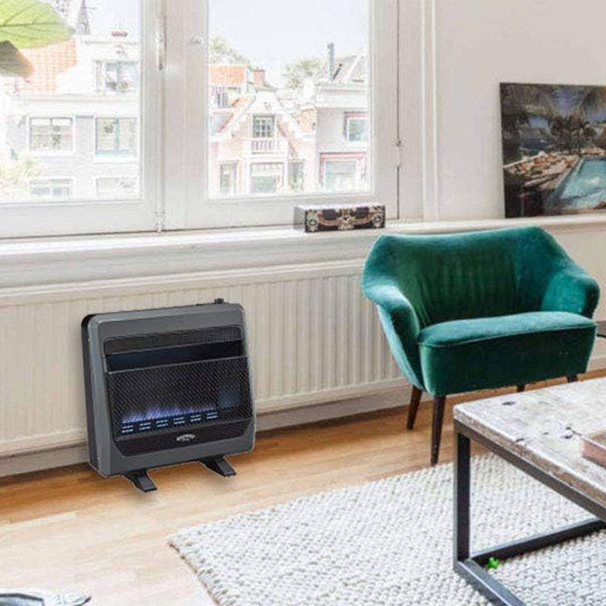 Bluegrass Living 30000BTU Propane Gas Ventless Space Heater with Blower and Feet - VMInnovations