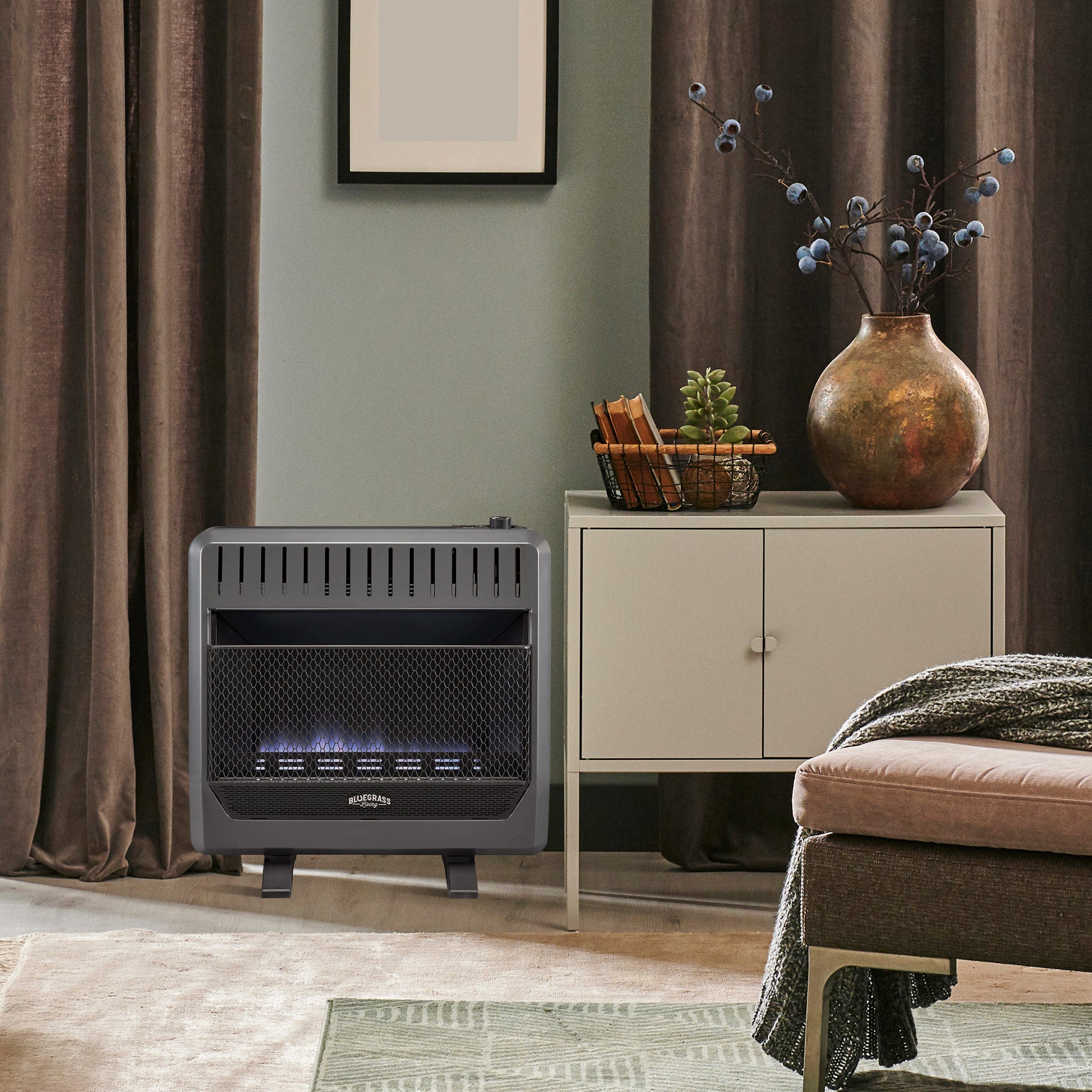 Bluegrass Living 30000BTU Propane Gas Ventless Space Heater w/Blower(For Parts) - VMInnovations