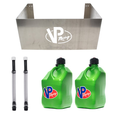 VP Racing Jug Storage Rack with 2 14'' Hose Kit and 2 5.5 Gallon Utility Jug