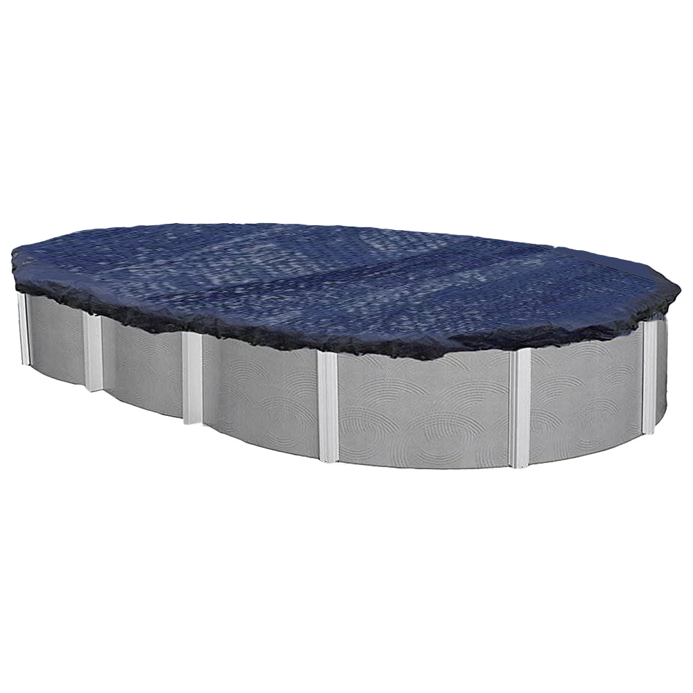 Swimline 18 x 33 Foot Oval Above Ground Heavy Winter Swimming Pool Cover, Blue