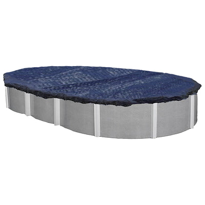 Swimline 18 x 33 Foot Oval Above Ground Heavy Winter Pool Cover, Blue (Used)