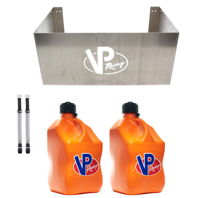 VP Racing Jug Storage Rack with 2 14'' Hose Kit and 2 5.5 Gallon Utility Jug