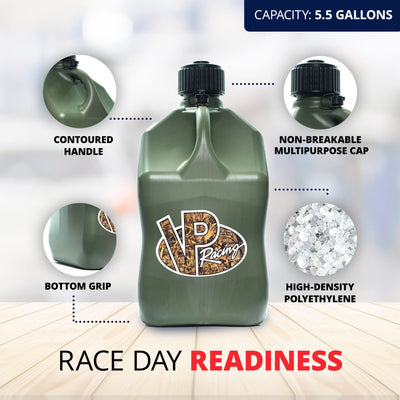 VP Racing 5.5 Gal Container Utility Jug w/ Handle, Camo (2 Pk) - VMInnovations