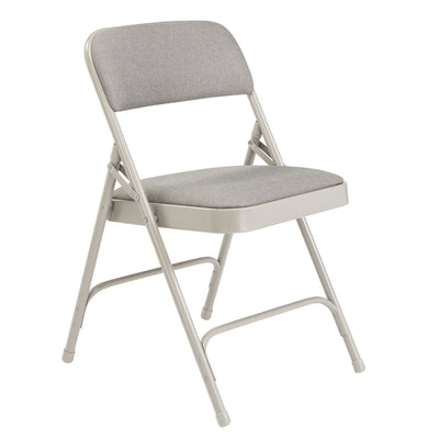 NPS 2200 Series 2" Cushion Fabric Folding Chair, Greystone, 4 Pack (Used) - VMInnovations