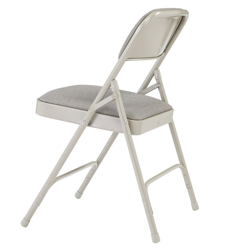 NPS 2200 Series 2" Cushion Fabric Folding Chair, Greystone, 4 Pack (Used)