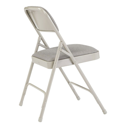 NPS 2200 Series 2" Cushion Fabric Folding Chair, Greystone, 4 Pack (Used) - VMInnovations