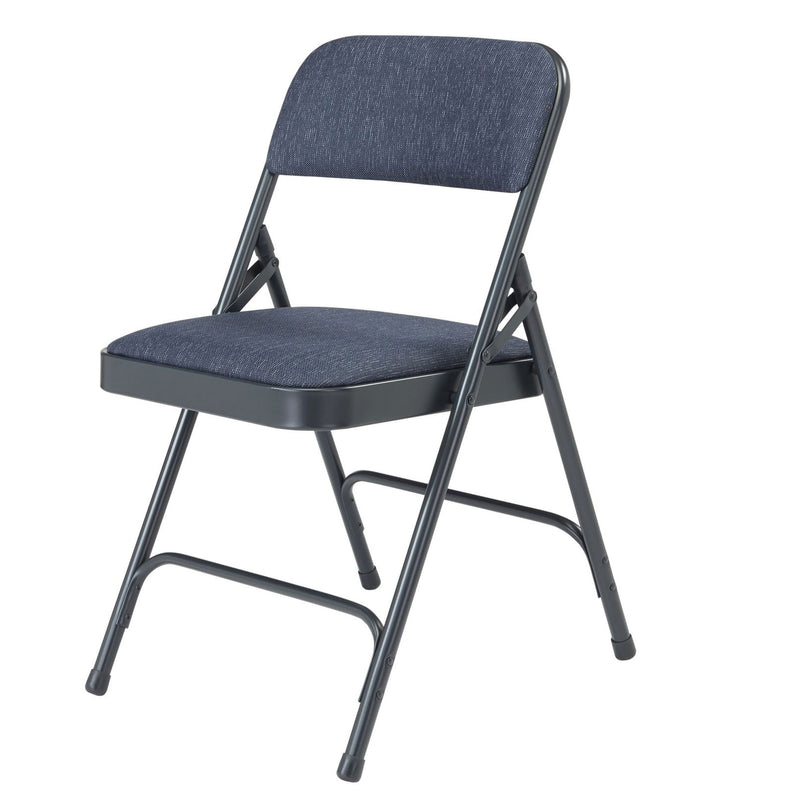 NPS 2200 Series 2" Cushion Fabric Upholstered Folding Chair, Blue, 4 Pack (Used)