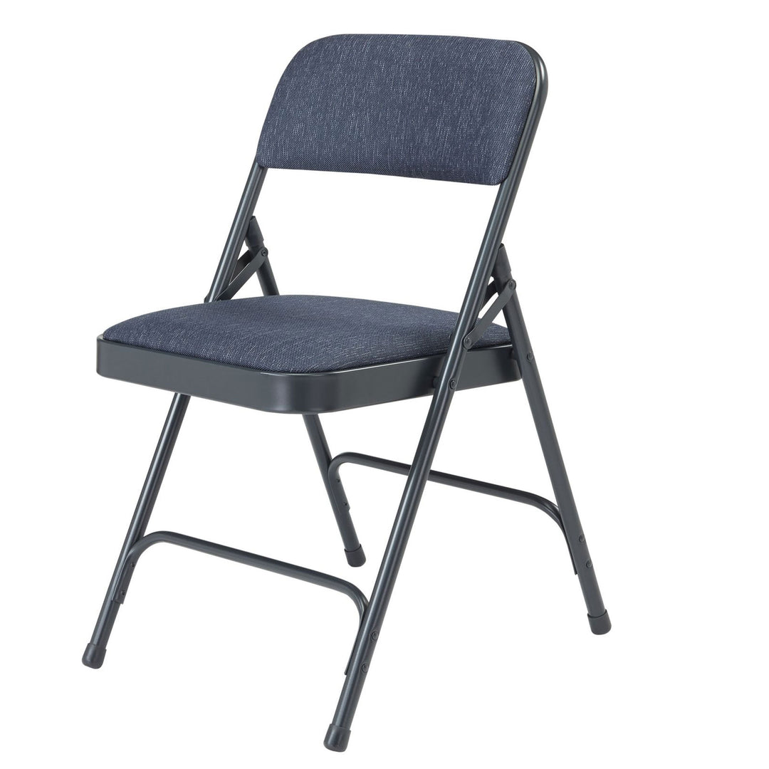 NPS 2200 Series 2" Cushion Fabric Upholstered Folding Chair, Blue, 4 Pack (Used) - VMInnovations