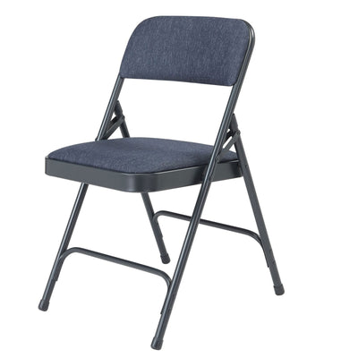 NPS 2200 Series 2" Cushion Fabric Upholstered Folding Chair, Blue, 4 Pack (Used) - VMInnovations