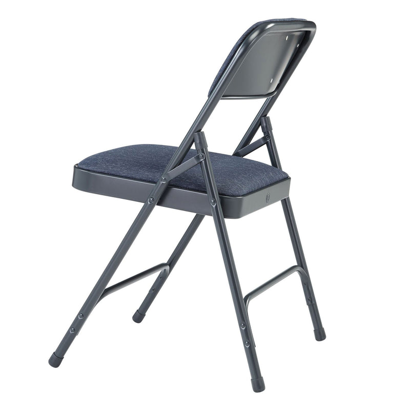 NPS 2200 Series 2" Cushion Fabric Upholstered Folding Chair, Blue, 4 Pack