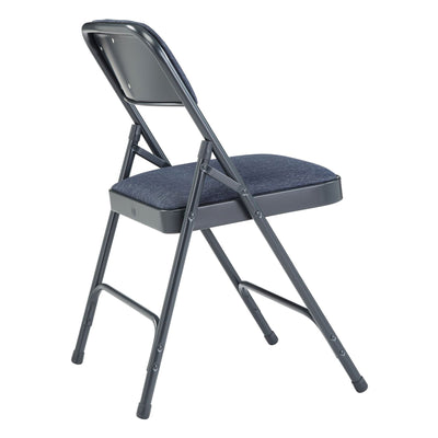 NPS 2200 Series 2" Cushion Fabric Upholstered Folding Chair, Blue, 4 Pack (Used) - VMInnovations