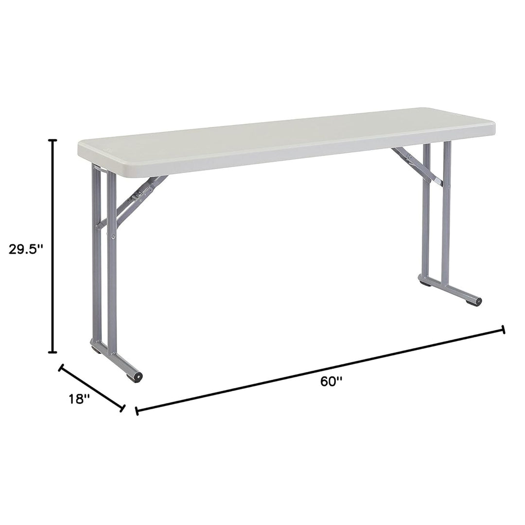 National Public Seating 18"x60" Seminar Folding Table, Speckled Grey (Used) - VMInnovations