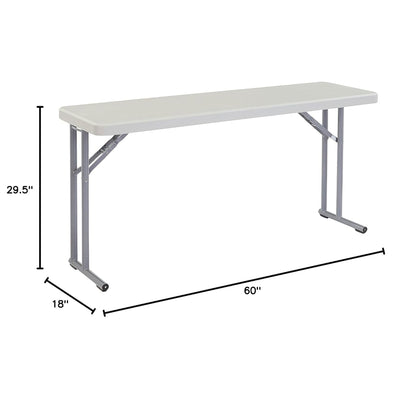 National Public Seating 18"x60" Seminar Folding Table, Speckled Grey (Used)