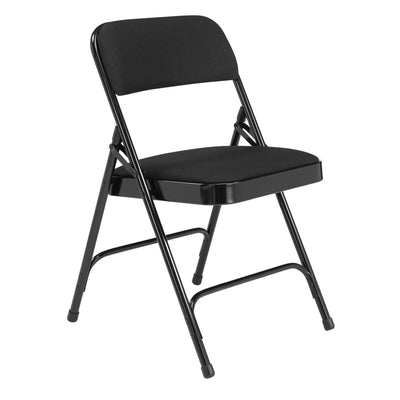 NPS 2200 Series 2" Cushion Fabric Upholstered Folding Chair, Black, 4 Pk(Used)