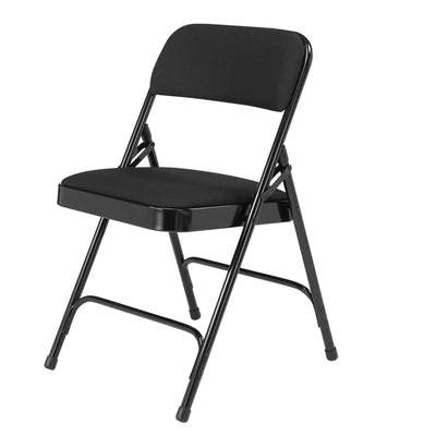 NPS 2200 Series 2" Cushion Fabric Upholstered Folding Chair, Black, 4 Pk(Used) - VMInnovations