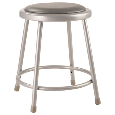 National Public Seating 6400 Series 18" Steel Stool Supports 300lb, Grey (Used)