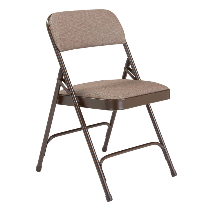 NPS 2200 Series 2" Cushion Fabric Upholstered Folding Chair, Walnut,4 Pack(Used) - VMInnovations